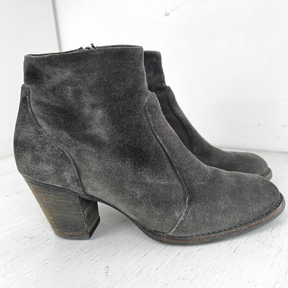 Paul Green Riley grey suede heeled ankle boot water resistant size 7.5 - Picture 2 of 12